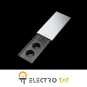 پریز رومیزی کشویی کامپکت نستک دو پریز برق و دو USB