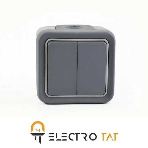 کلید دو پل روكار طوسی ضد آب پلکسو لگراند كد ٦٩٧١٥