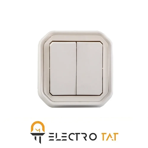 کلید دو پل توكار سفید ضد آب پلکسو لگراند كد ٦٩855