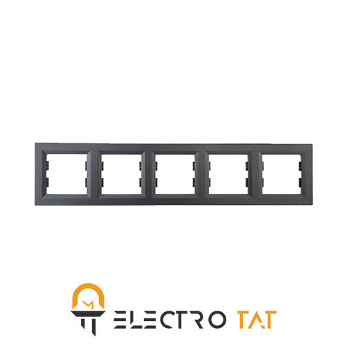 کادر کلید و پریز پنج خانه اشنایدر مدل آسفورا مشکی