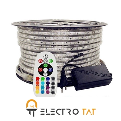 ریسه شلنگی 220 ولت 5050 مولتی کالر (RGB) تک ردیفه مودی