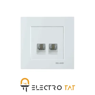 سوکت تلفن دوقلو چهار خط آسا دلند الکتریک